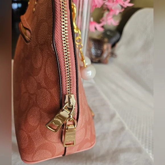 Coach KATY Satchel in Signature Design - Blush Pink Color - EUC - Picture 9 of 12